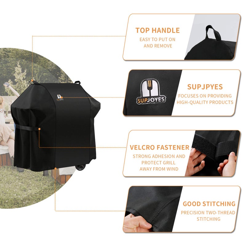 SUPJOYES 7106 Grill Cover for Weber Spirit 200 and 300 Series, 52 Inch BBQ Grill Covers, Heavy Duty Waterproof Barbecue Accessories - Image 5